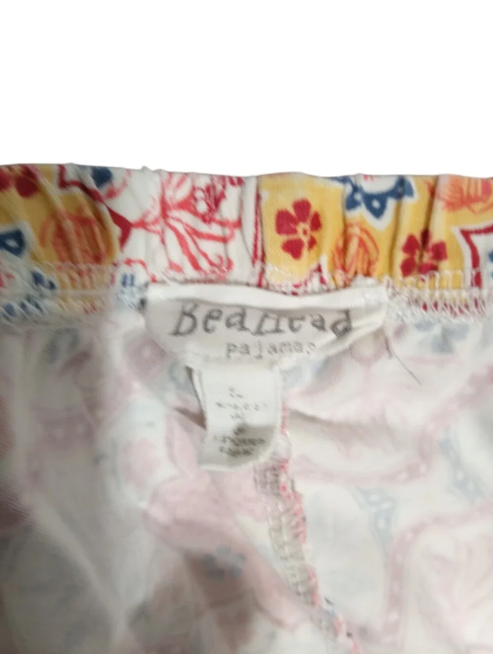 BedHead Floral Paisley Print Pajama Set Button Front Piped Lounge Sz L